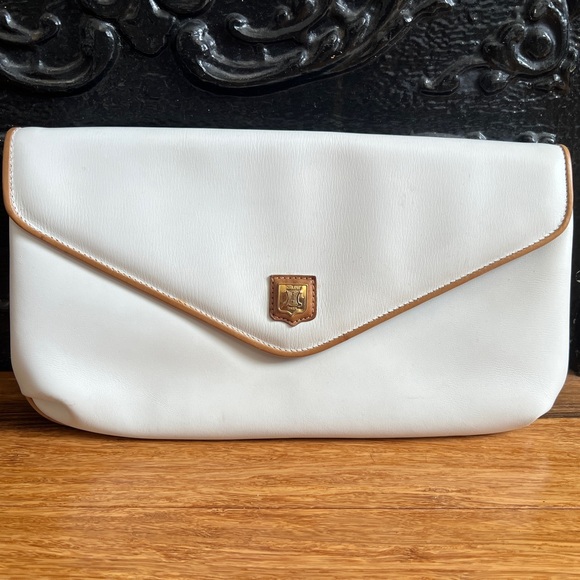 Celine Vintage White and Gold Clutch - Picture 1 of 5